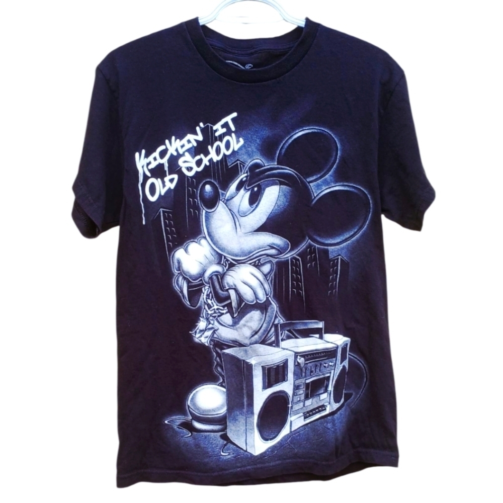 Vintage Disney Mickey Mouse Black Gray Unisex T-Shirt M